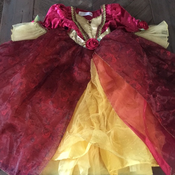 disney princess red and gold dress
